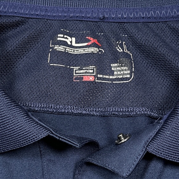 RLX Ralph Lauren US Open 2006 Tennis Big Pony Navy Blue Snap Polo Shirt Mens XL - Picture 5 of 8